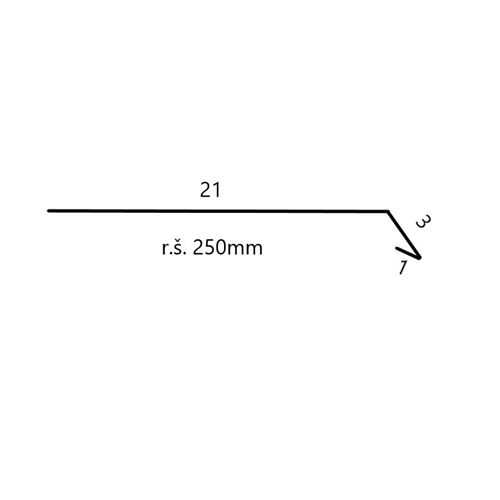 Okapnice  šíře 250mm délka 2m tm.červená  RAL 3009