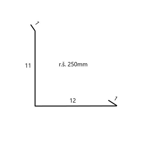 Lemování ke zdi SPODNÍ  šíře 250mm délka 2m cihlová  RAL 8004