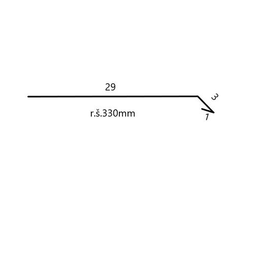 Okapnice  šíře 330mm délka 2m tm.červená  RAL 3009